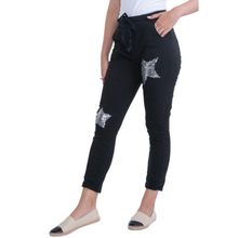 Load image into Gallery viewer, Italian Stretch Sequenced Pants - Black