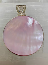 Load image into Gallery viewer, Two Sided Shell Disc Pendant - Paua And Pink Mother Of Peal