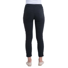 Load image into Gallery viewer, Italian Stretch Sequenced Pants - Black