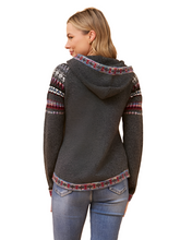 Load image into Gallery viewer, Jacquard Print Knit Jumper - Charcoal (Non Functional Pockets)