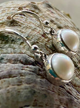 Load image into Gallery viewer, Sterling Silver Drop Earrings - White Pearl