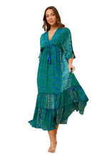 Load image into Gallery viewer, Chandra Boho Maxi Dress - Green/Blue