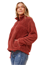 Load image into Gallery viewer, Faux Fur Teddy Jacket in Cherrywood - Caroline K Morgan