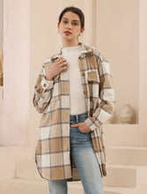 Load image into Gallery viewer, Checked Shacket - Camel