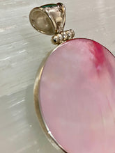 Load image into Gallery viewer, Two Sided Shell Disc Pendant - Paua And Pink Mother Of Peal
