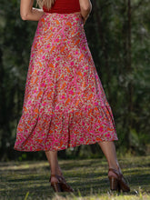 Load image into Gallery viewer, Vintage-inspired boho print Yarrow wrap skirt by Cienna Designs