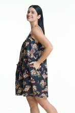 Load image into Gallery viewer, Cotton voile short nightie – hand-block floral print with adjustable straps