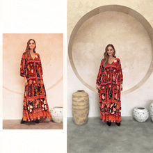 Load image into Gallery viewer, Billow sleeve Maxi - Talia Print