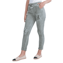 Load image into Gallery viewer, Italian Stretch Sequenced Pants - Khaki