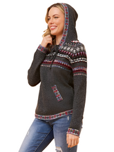 Load image into Gallery viewer, Jacquard Print Knit Jumper - Charcoal (Non Functional Pockets)