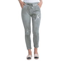 Load image into Gallery viewer, Italian Stretch Sequenced Pants - Khaki