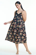 Load image into Gallery viewer, Arabella Sleepwear cotton nightie black hand block design