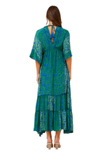 Load image into Gallery viewer, Chandra Boho Maxi Dress - Green/Blue