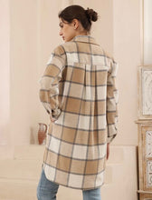 Load image into Gallery viewer, Checked Shacket - Camel