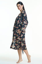 Load image into Gallery viewer, Women’s cotton robe with long sleeves, belt loops, and tie
