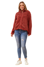 Load image into Gallery viewer, Faux Fur Teddy Jacket in Cherrywood - Caroline K Morgan