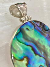 Load image into Gallery viewer, Two Sided Shell Disc Pendant - Paua And Pink Mother Of Peal