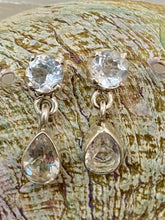 Load image into Gallery viewer, Facet Two Stone Stud Earrings Clear Quartz – handcrafted sterling silver by Emma Wardle