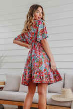 Load image into Gallery viewer, Simone Tie Dress - Pink Multi Print