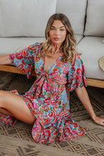 Load image into Gallery viewer, Simone Tie Dress - Pink Multi Print