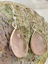 Load image into Gallery viewer, Handmade sterling silver rose quartz earrings – Merchant of Venus Jewellery