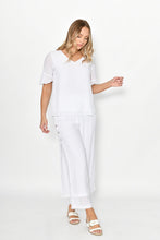 Load image into Gallery viewer, Full Length Side Button Layered Beach Pant - White