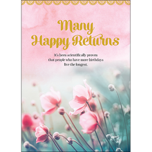 Load image into Gallery viewer, Inspirational birthday card - Many happy returns