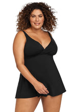 Load image into Gallery viewer, Delacroix Multifit Cup Swimdress - Recycled Hues Black