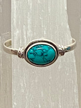 Load image into Gallery viewer, Turquoise Oval Sterling Silver Ring