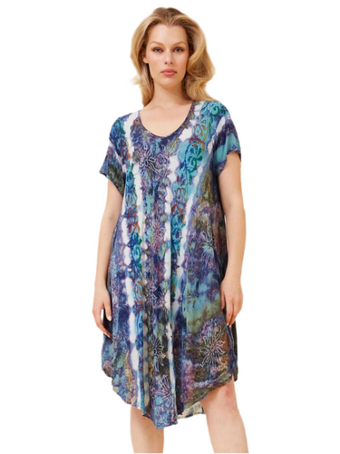 Short Sleeve Umbrella Dress - Seagreen