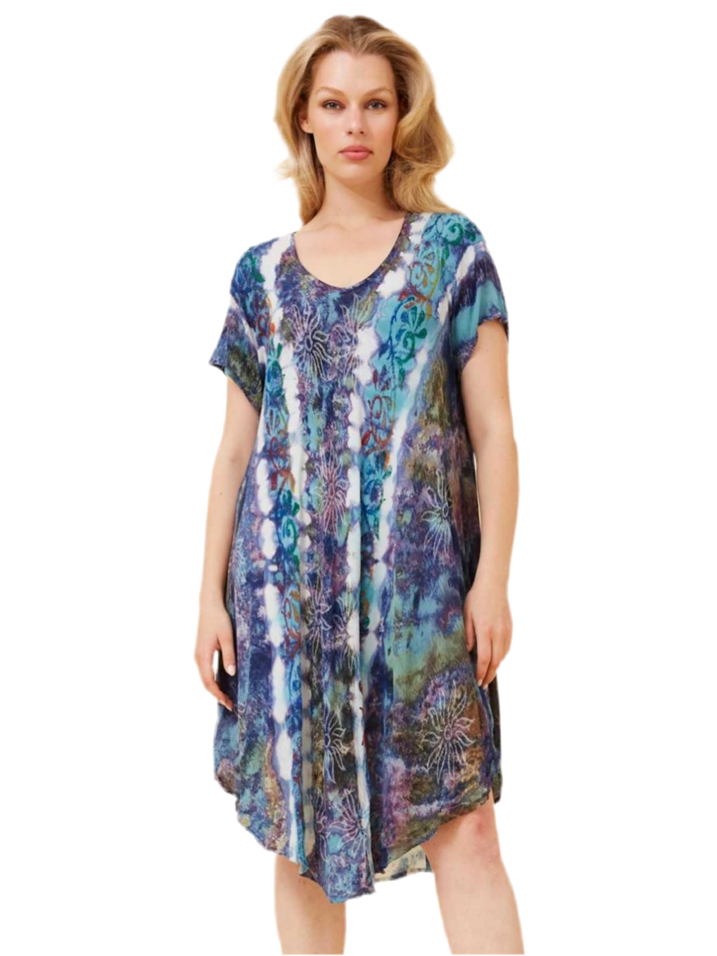 Short Sleeve Umbrella Dress - Seagreen