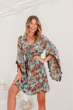 Load image into Gallery viewer, Allanah Dress - Sky Blue &amp; Chocolate