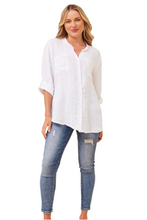 Load image into Gallery viewer, Roseanne Linen Shirt - White