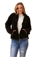 Load image into Gallery viewer, Faux Fur Teddy Jacket - Black