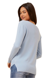 Embellished Knit Jumper - Pale Blue