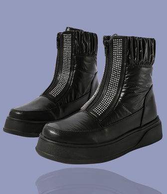 Zip-Up Boots - Black