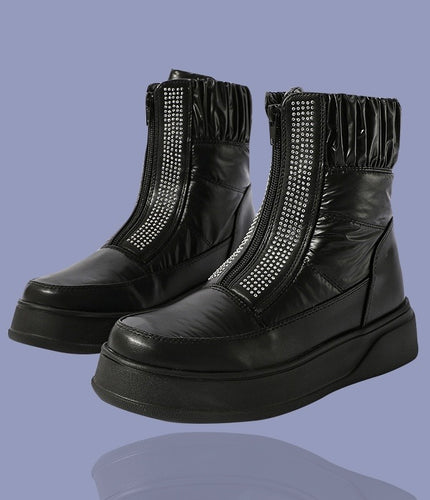 Zip-Up Boots - Black