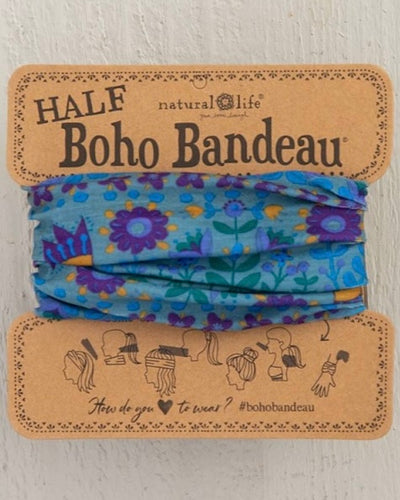 Boho Bandeau Half -  Blue Floral Mandala
