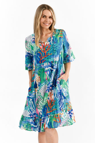 Charli Tassel Tie Dress - Coral Reef