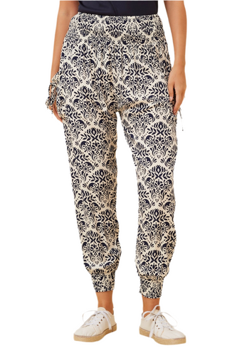 Harem Pants - Navy Damask