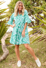 Load image into Gallery viewer, Maya Button V Neck Layer Dress - Tribal Sea