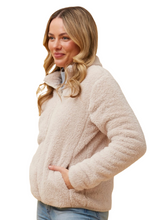 Load image into Gallery viewer, Zip Front  Faux Fur Jacket - Ivory