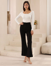 Load image into Gallery viewer, Flared Ponty Pants - Black