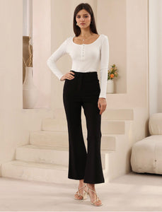 Flared Ponty Pants - Black