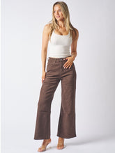 Load image into Gallery viewer, Wide Leg Denim Jeans - Chocolate