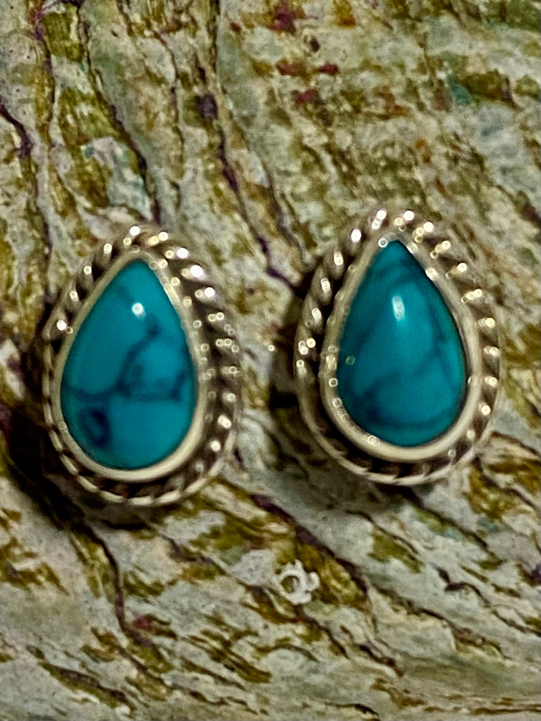 Turquoise Sterling Silver Tear Drop Earrings