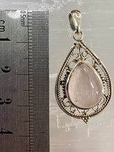 Load image into Gallery viewer, Rose Quartz Sterling Silver Pendant