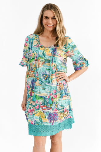 Hannah Boho Tunic - Turquoise