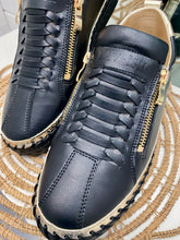 Load image into Gallery viewer, Heritage Zip Sneaker - Black/Gold