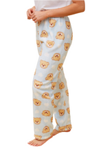 Load image into Gallery viewer, Plush Pyjama Pants - Light Blue Bear Print